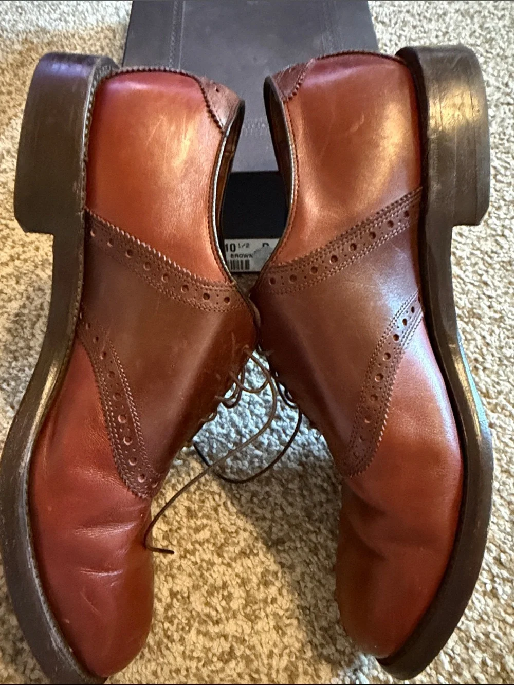 Allen Edmonds Two-Tone Brown Shelton  Wingtip Oxfords 10.5